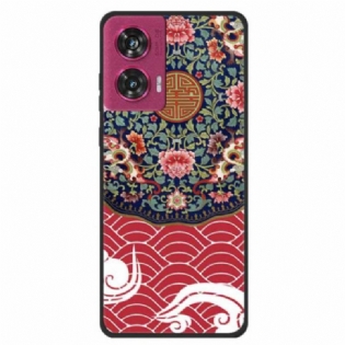 Cover Motorola Edge 50 Fusion Blomsterklynge Og Drage