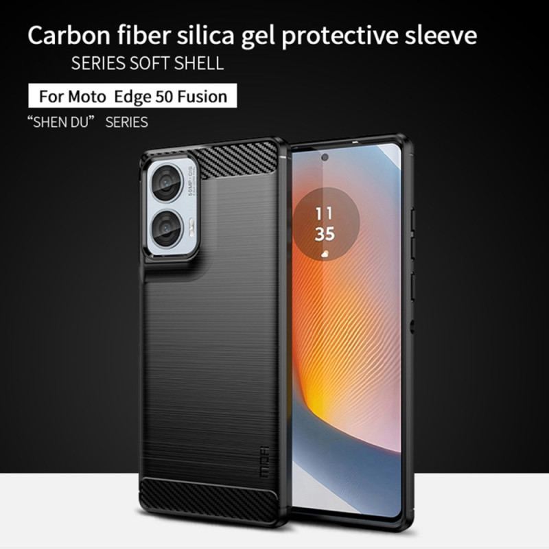 Cover Motorola Edge 50 Fusion Mofi Børstet Kulfiber