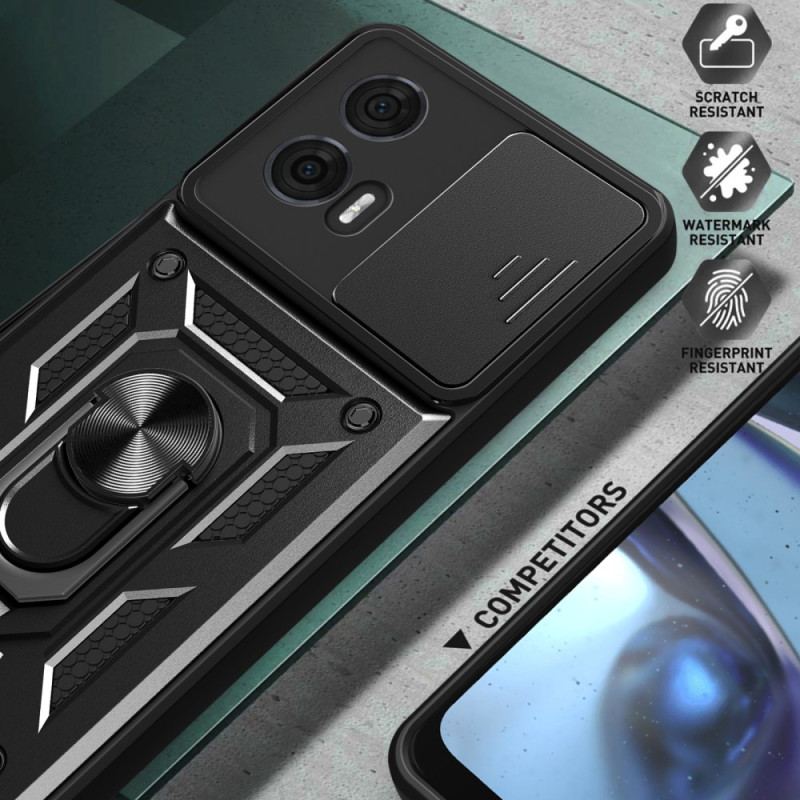 Cover Til Motorola Edge 50 Fusion Supportring Og Glidende Kamerabeskytter