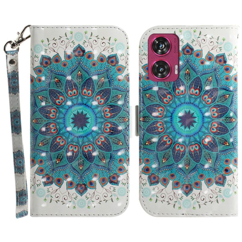 Flip Cover Motorola Edge 50 Fusion Grøn Mandala Med Rem