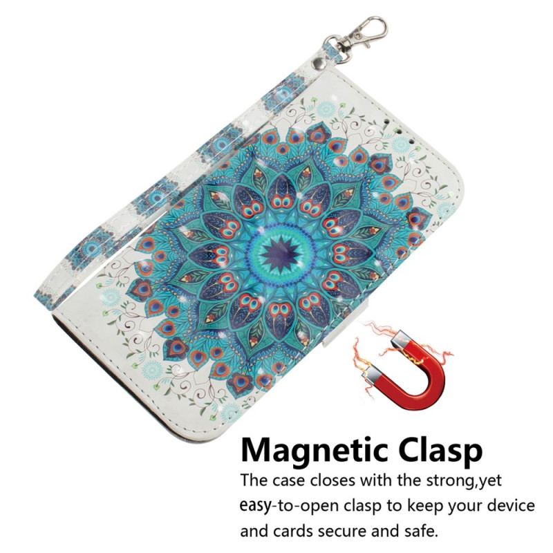 Flip Cover Motorola Edge 50 Fusion Grøn Mandala Med Rem