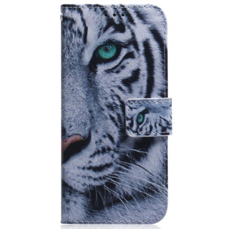 Flip Cover Motorola Edge 50 Fusion Hvid Tiger