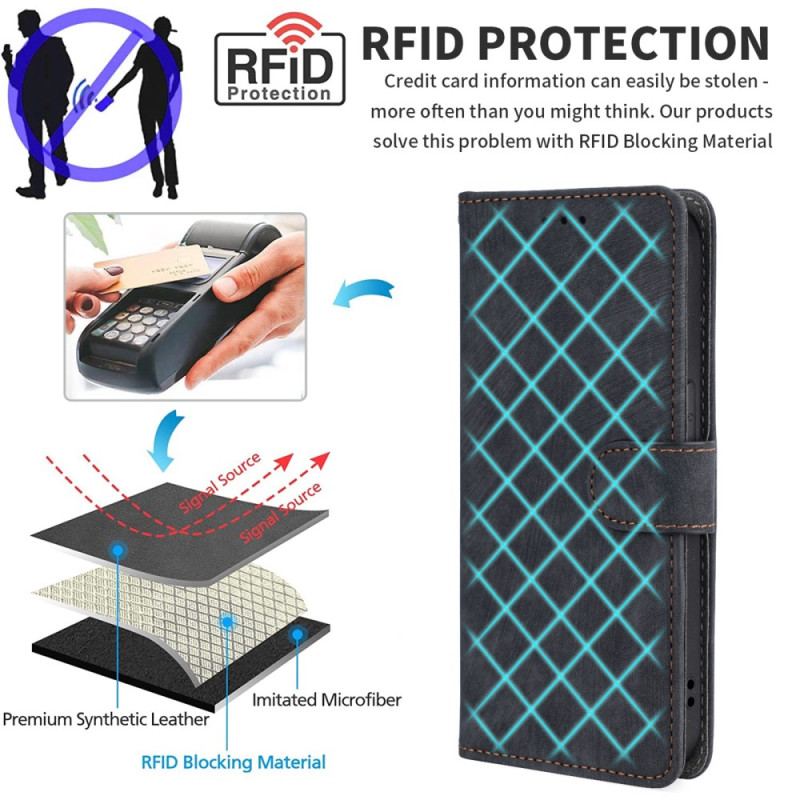 Flip Cover Motorola Edge 50 Fusion Ruskindsstil Rfid-blokering