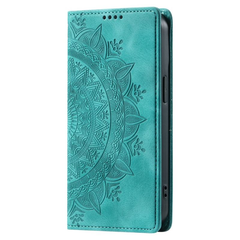 Læder Cover Motorola Edge 50 Fusion Telefon Etui Mandala Ruskindseffekt