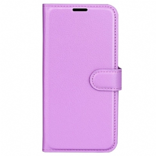 Flip Cover Oppo Reno 12f 5g Klassisk Litchi Imiteret Læder