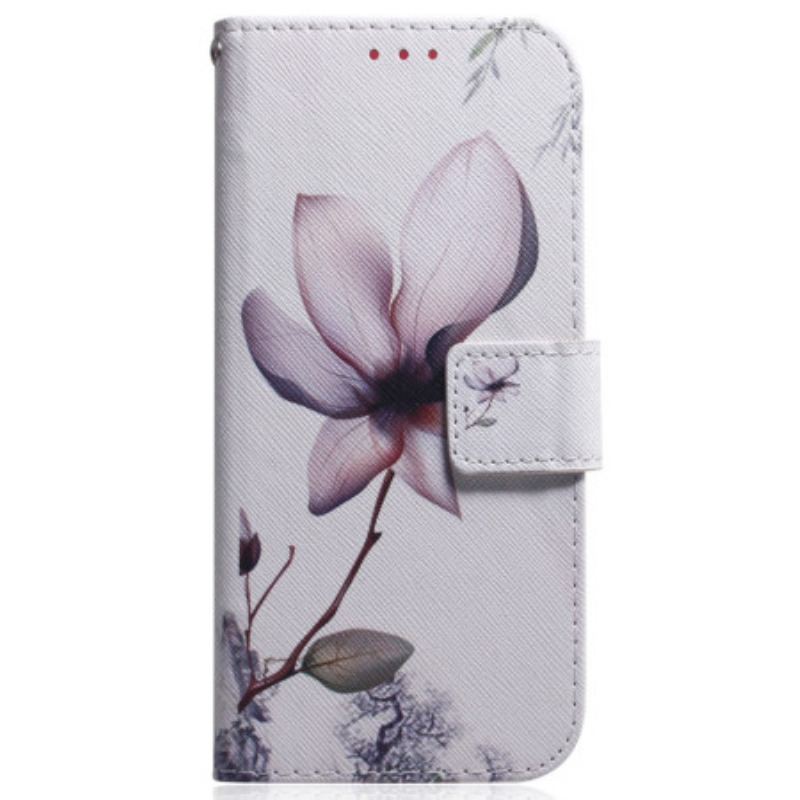 Flip Cover Oppo Reno 12f 5g Lyserød Blomst