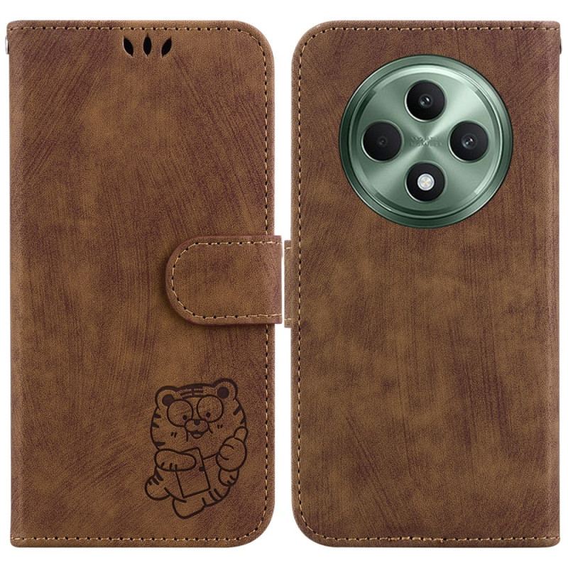 Flip Cover Oppo Reno 12f 5g Tigermønster