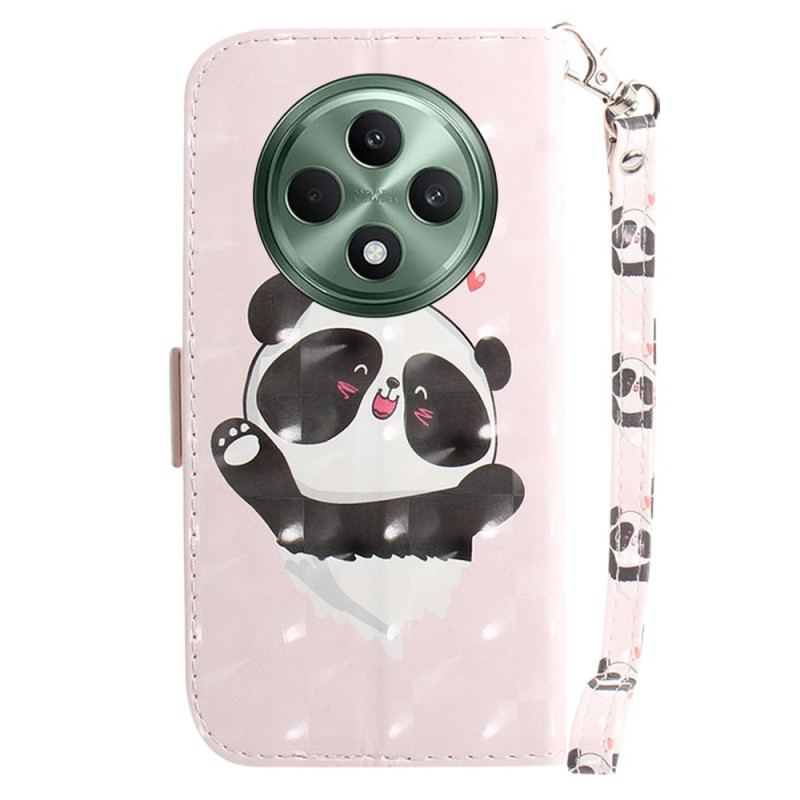 Flip Cover Til Oppo Reno 12f 5g Panda Love Med Rem