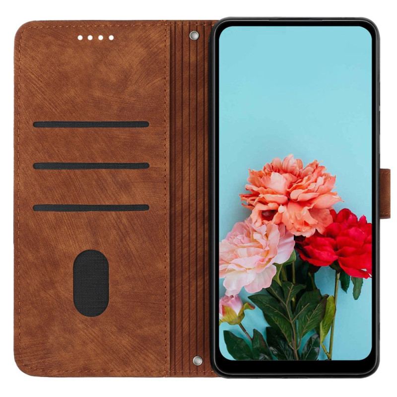 Flip Cover Til Oppo Reno 12f 5g Ruskindseffektlinjer