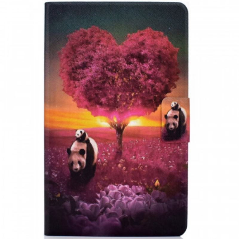 Læder Cover Samsung Galaxy Tab A8 (2021) Panda Hjerte