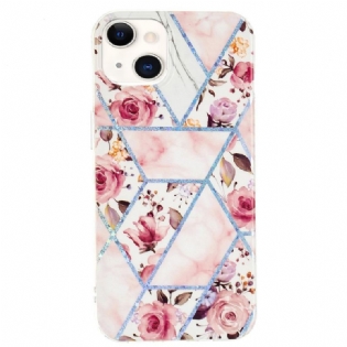 Cover iPhone 15 Plus Blomstermarmor