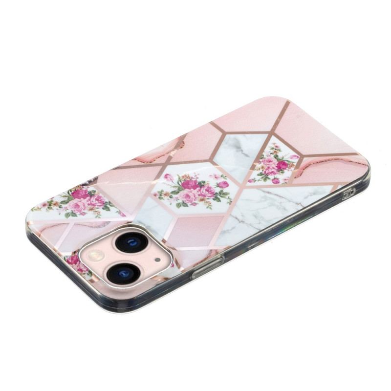 Cover iPhone 15 Plus Blomstermarmor