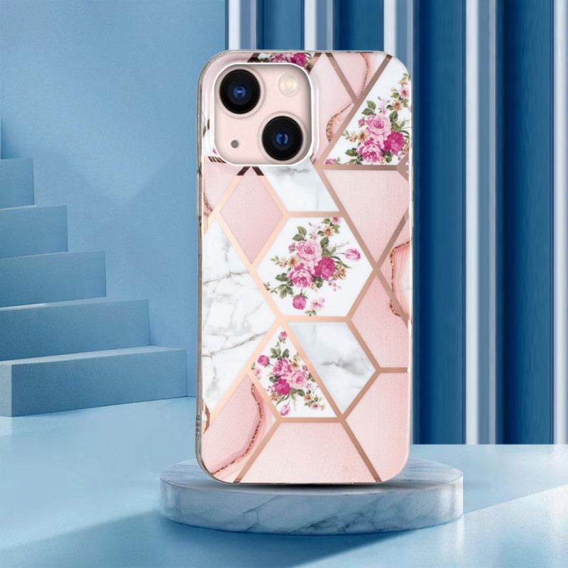 Cover iPhone 15 Plus Blomstermarmor