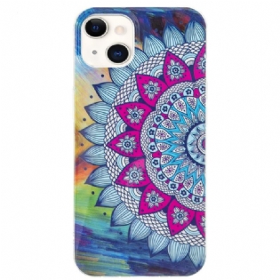 Cover iPhone 15 Plus Fluorescerende Mandala