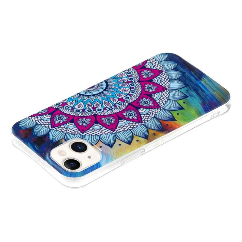 Cover iPhone 15 Plus Fluorescerende Mandala