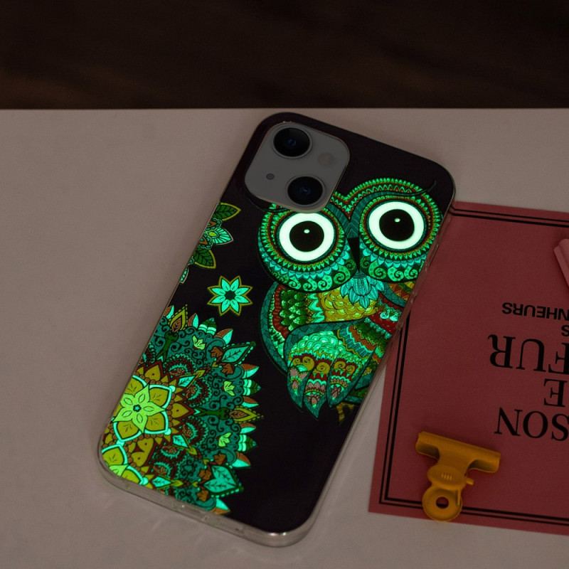 Cover iPhone 15 Plus Fluorescerende Ugle