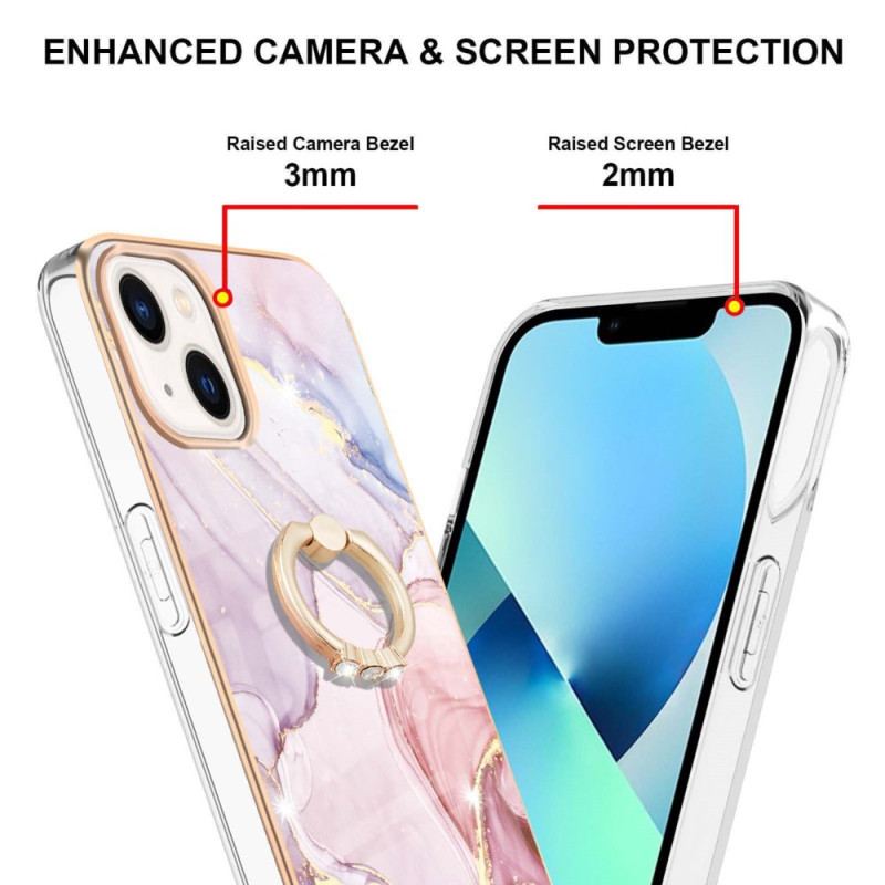 Cover iPhone 15 Plus Marmorstil Med Støttering