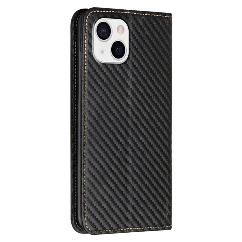 Cover iPhone 15 Plus Med Snor Flip Cover Kulfiberrem