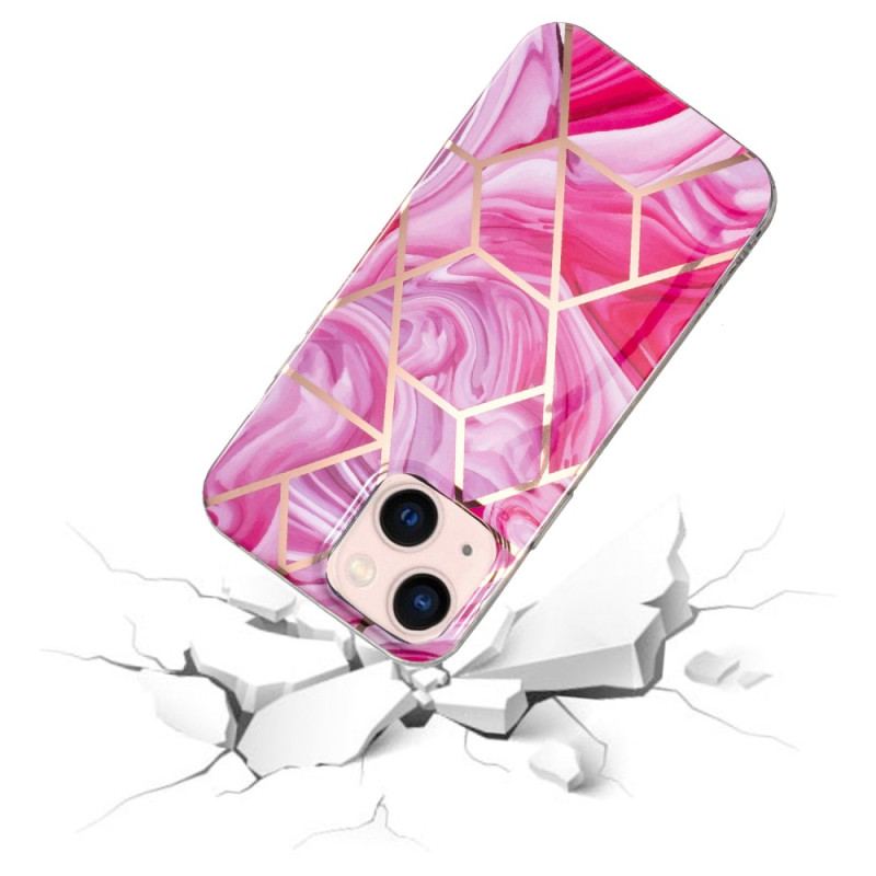 Cover iPhone 15 Plus Prangende Geometrisk Marmor