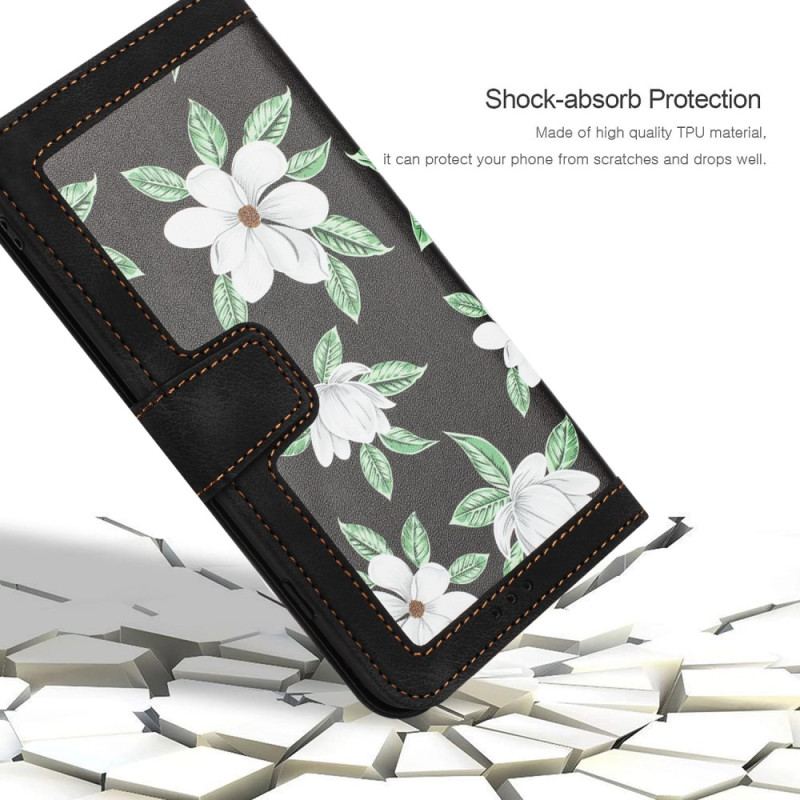 Flip Cover iPhone 15 Plus Luksusblomster