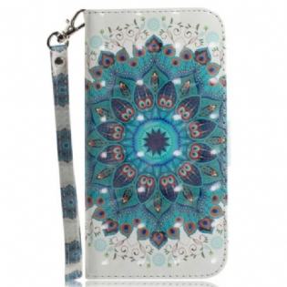 Flip Cover iPhone 15 Plus Med Snor Mandala Med Rem