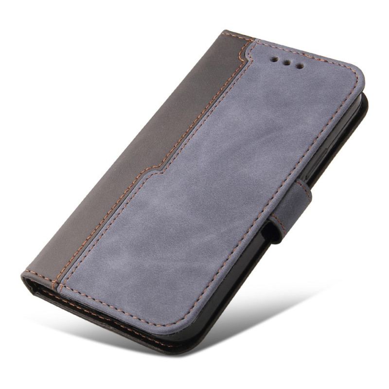 Flip Cover iPhone 15 Plus Tofarvet Stilfuld