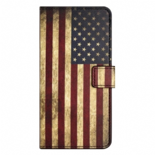 Flip Cover iPhone 15 Plus Vintage Usa Flag