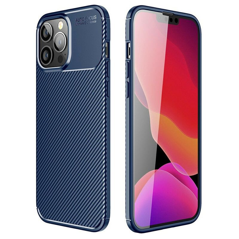 Cover iPhone 13 Pro Max Fleksibel Kulfibertekstur