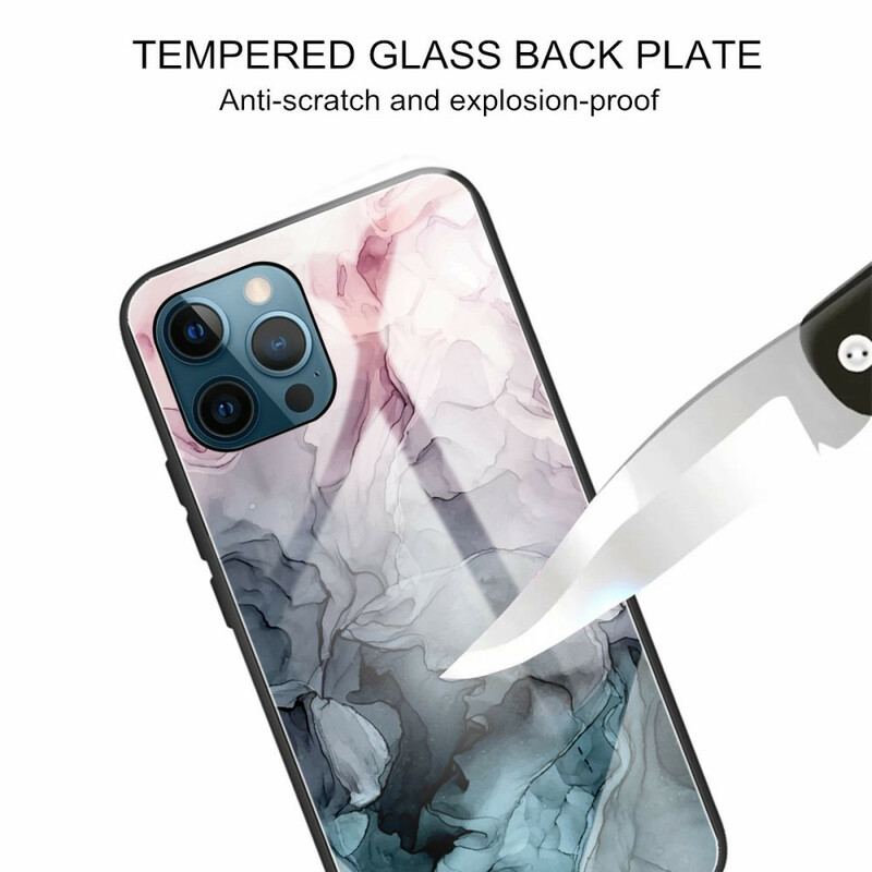 Cover iPhone 13 Pro Max Marmor Hærdet Glas