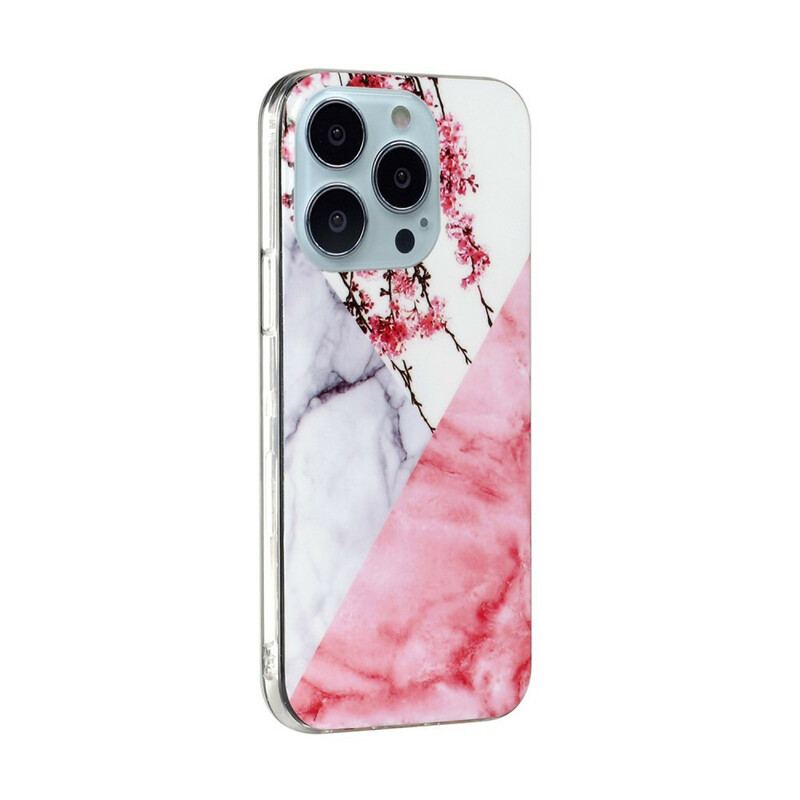 Cover iPhone 13 Pro Max Marmoreret Blommeblomst