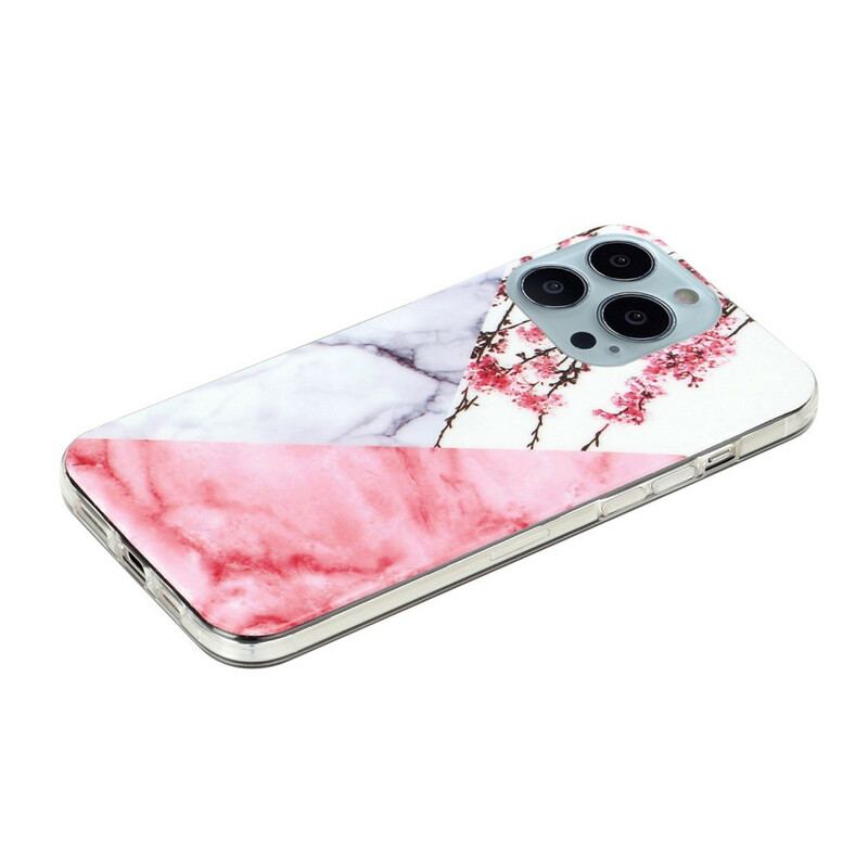 Cover iPhone 13 Pro Max Marmoreret Blommeblomst