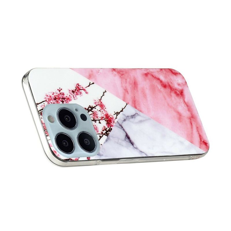 Cover iPhone 13 Pro Max Marmoreret Blommeblomst