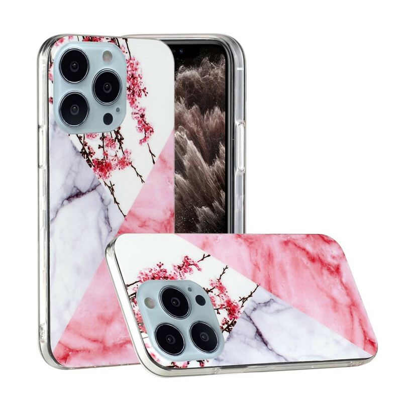 Cover iPhone 13 Pro Max Marmoreret Blommeblomst