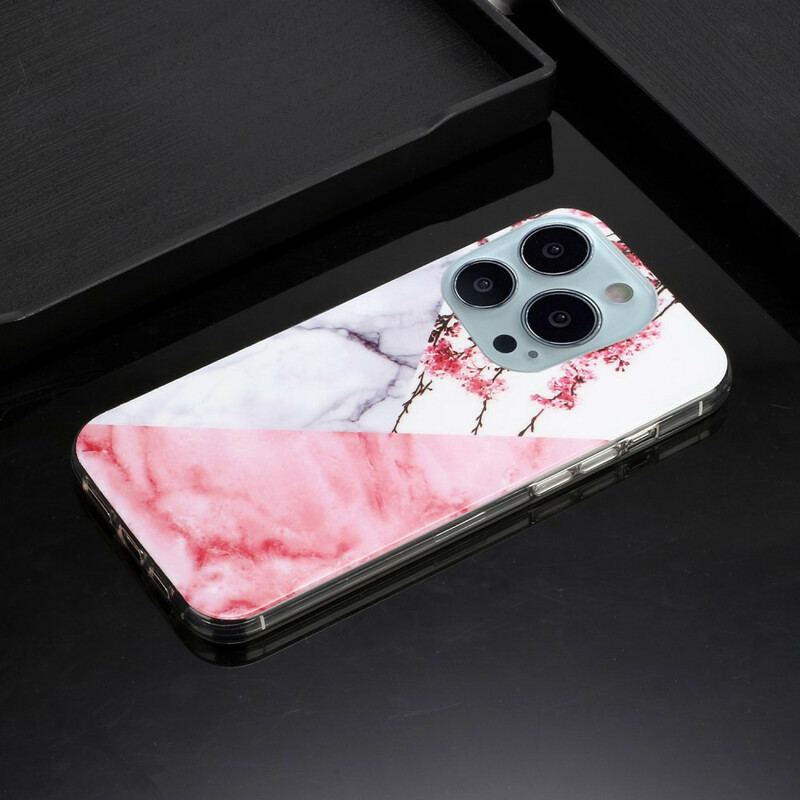 Cover iPhone 13 Pro Max Marmoreret Blommeblomst