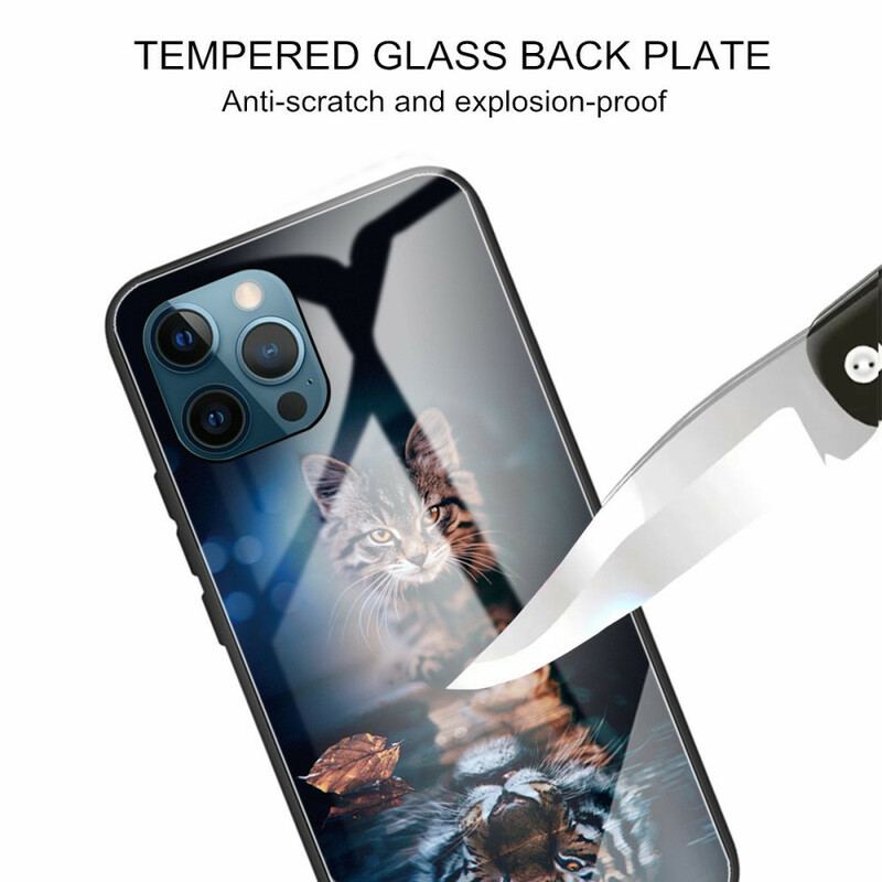 Cover iPhone 13 Pro Max Mit Tiger Hærdet Glas