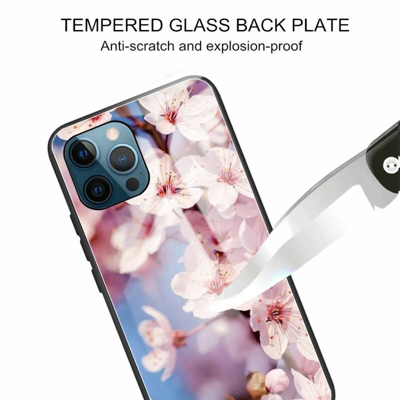 Cover iPhone 13 Pro Max Realistiske Hærdet Glas Blomster