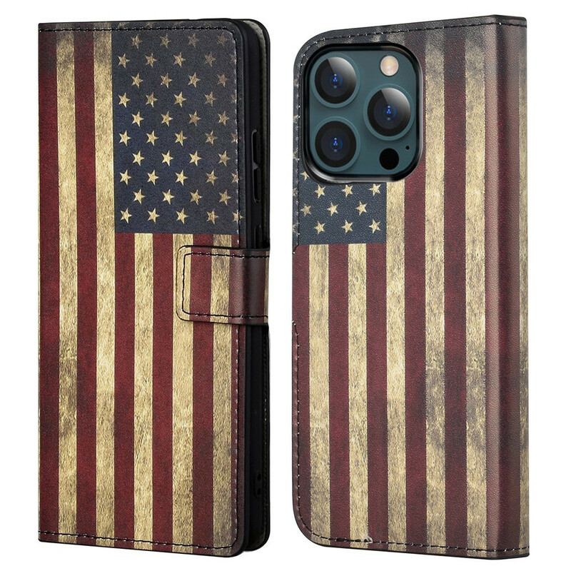 Flip Cover iPhone 13 Pro Max Amerikansk Flag