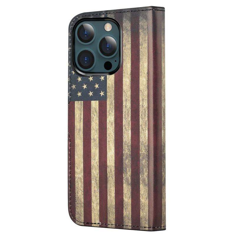 Flip Cover iPhone 13 Pro Max Amerikansk Flag