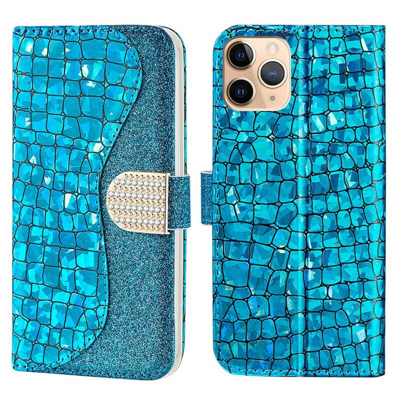 Flip Cover iPhone 13 Pro Max Krokodille Diamanter