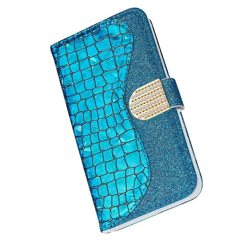 Flip Cover iPhone 13 Pro Max Krokodille Diamanter