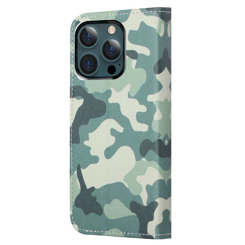 Flip Cover iPhone 13 Pro Max Militær Camouflage