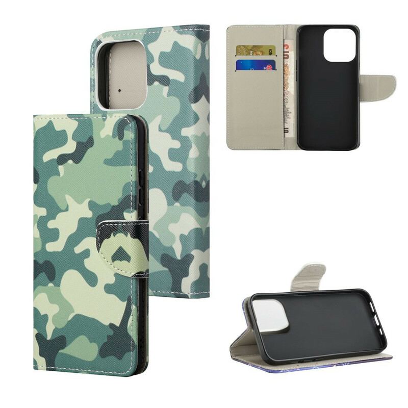 Flip Cover iPhone 13 Pro Max Militær Camouflage