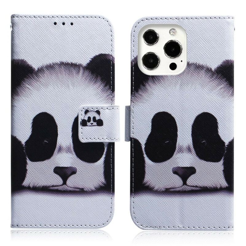 Flip Cover iPhone 13 Pro Max Panda Ansigt