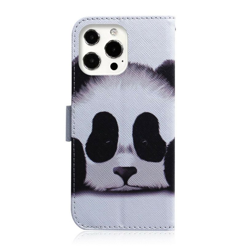 Flip Cover iPhone 13 Pro Max Panda Ansigt