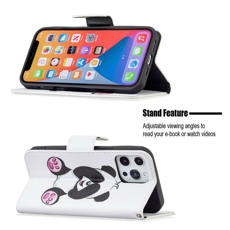 Flip Cover iPhone 13 Pro Max Panda Sjov