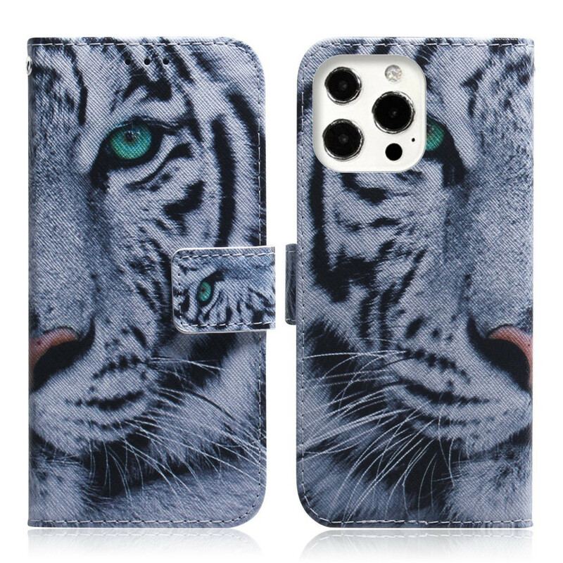 Flip Cover iPhone 13 Pro Max Tiger Ansigt