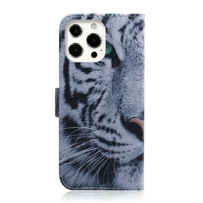 Flip Cover iPhone 13 Pro Max Tiger Ansigt