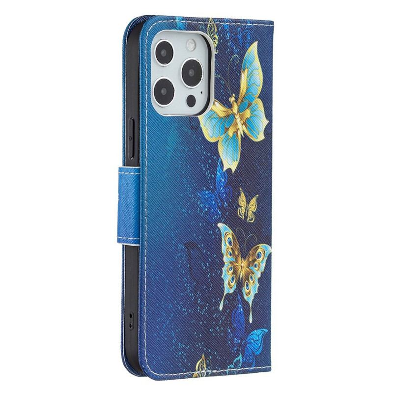 Flip Cover iPhone 13 Pro Max Utrolige Sommerfugle