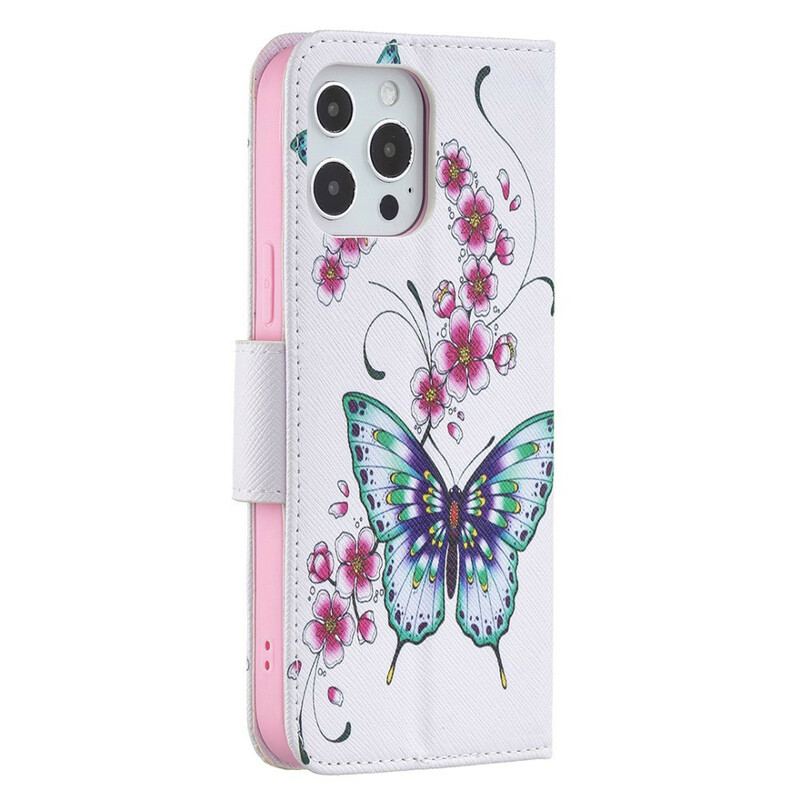 Flip Cover iPhone 13 Pro Max Utrolige Sommerfugle