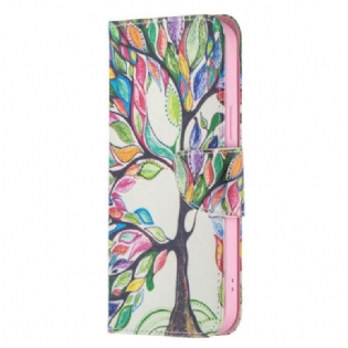 Læder Cover iPhone 13 Pro Max Farverigt Træ